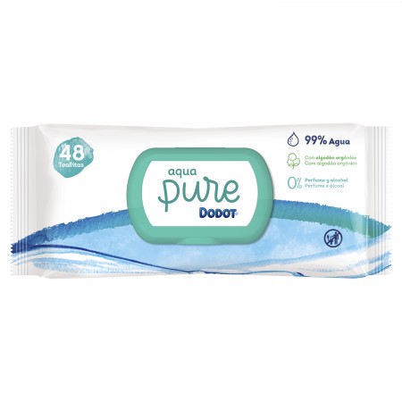 DODOT AQUA PURE PLASTIC FREE 48 TOALLITAS HUMEDAS PARA BEBE