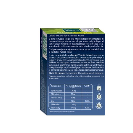KNEIPP SUEÑO COMPLET  30 COMPRIMIDOS