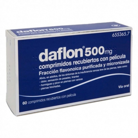 DAFLON 500 MG 60 COMPRIMIDOS RECUBIERTOS