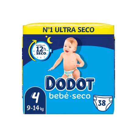 DODOT BEBE SECO EXTRA 62 PAÑALES INFANTILES TALLA 4+ 10-15 KG