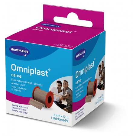 OMNIPLAST ESPARADRAPO HIPOALERGICO TELA COLOR PIEL 5 CM X 5M