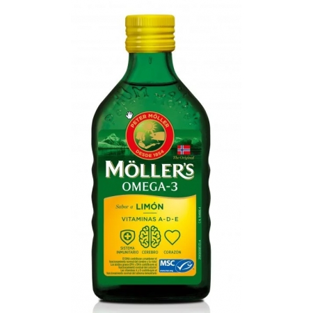 MOLLER'S ACEITE DE HÍGADO DE BACALAO SABOR LIMON 250 ML