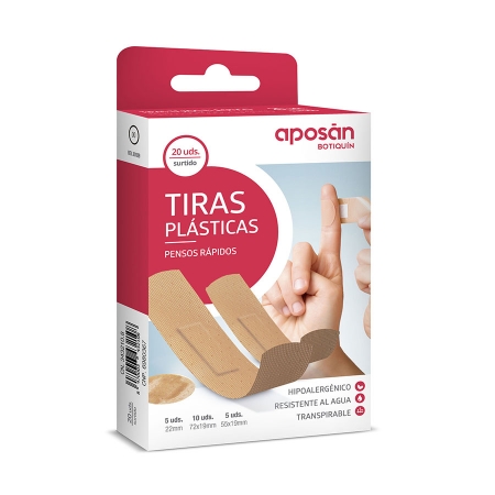 APOSAN 30 APOSITOS ADHESIVOS DE PLASTICO 4 TAMAÑOS