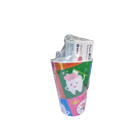 FLUOR KIN INFANTIL (DE 0 A 6 AÑOS) DENTIFRICO FRESA 50 ML + VASO + CEPILLO