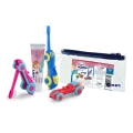 KIN PACK COCHE CEPILLO DENTAL INFANTIL + PASTA 25 ML 0-6 AÑOS FRESA