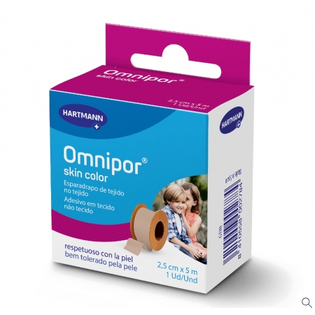 OMNIPOR SKIN COLOR ESPARADRAPO HIPOALERGICO DE PAPEL 5 M X 2,5 CM