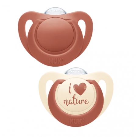 NUK FOR NATURE 2 CHUPETES DE SILICONA 18-36 MESES COLORES SURTIDOS -BAJA-