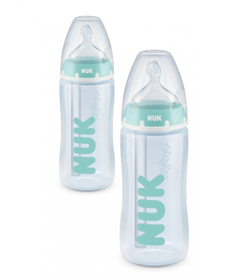 NUK First Choice+ Biberón de 300 ml con tetina de silicona, para