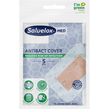 SALVELOX MED ANTIBACTERIANO COVER 5 APOSITOS 76 MM X 54 MM