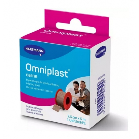 OMNIPLAST ESPARADRAPO HIPOALERGICO TELA COLOR PIEL 2,5 CM X 5 M
