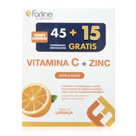 FARLINE VITAMINA C + ZINC 45+15 COMPRIMIDOS EFERVESCENTES