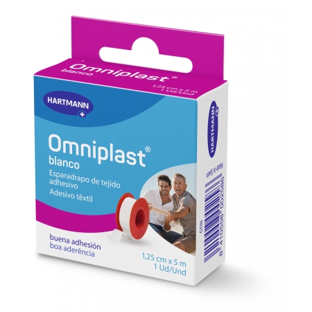OMNIPLAST ESPARADRAPO HIPOALERGICO TELA COLOR PIEL 1.25 CM X 5 M