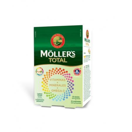 MOLLER'S TOTAL MULTIVITAMINAS + OMEGA3 28 COMPRIMIDOS + 28 PERLAS
