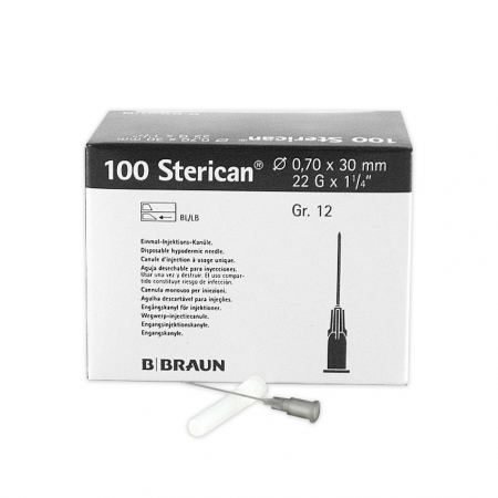 AGUJA 0.70 X 30 MM 22G (GRIS)