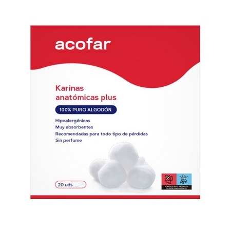 ACOFAR KARINAS PLUS 20 COMPRESAS TOCOLOGICAS