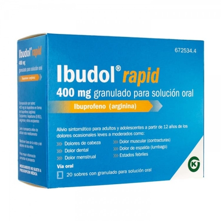IBUDOL RAPID 400 MG 20 SOBRES GRANULADO PARA SOLUCION ORAL
