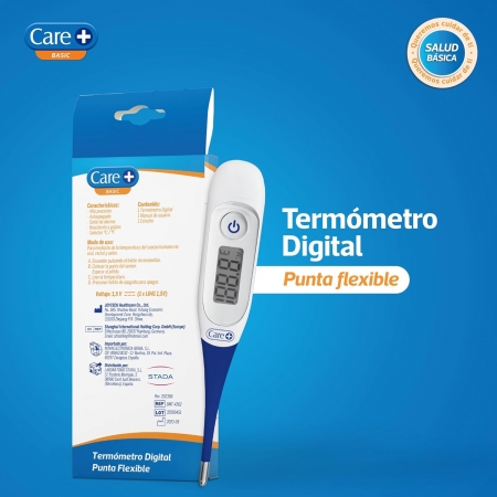 CARE+ TERMOMETRO DIGITAL PANTALLA GRANDE PUNTA FLEXIBLE
