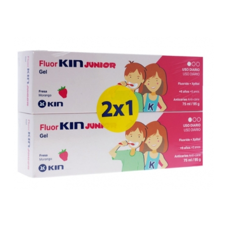 FLUOR KIN JUNIOR PACK GEL FRESA 2 X 75 ML