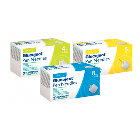 GLUCOJECT PEN NEEDLES 31G 8 MM 100 AGUJAS