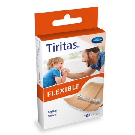 TIRITAS FLEXIBLE APOSITO ADHESIVO 10 UNIDADES 6 CM X 10 CM