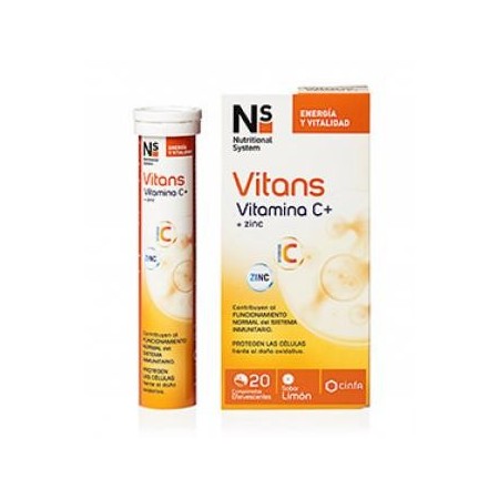 Vitans Vitamina C+Zinc 20 comp eferv sabor limón