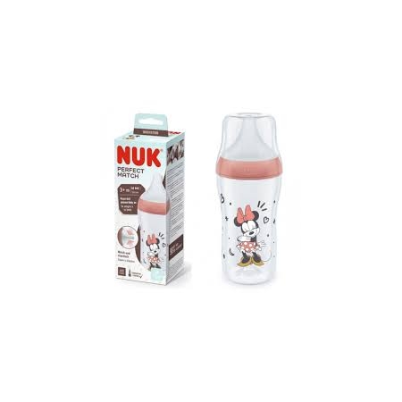 NUK PERFECT MATCH BIBERON PP TETINA DE SILICONA FLUJO M 260 ML WTP MICKEY ROJO