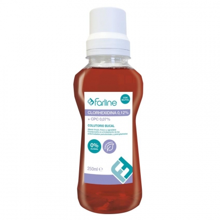 FARLINE COLUTORIO CLORHEXIDINA 0,12% + CPC 0,07% CON XILITOL 250 ML SABOR MENTA