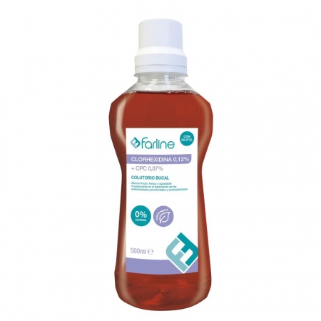 FARLINE COLUTORIO CLORHEXIDINA 0,12% + CPC 0,07% CON XILITOL 500 ML SABOR MENTA