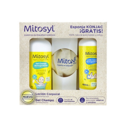 MITOSYL PACK LOCION 400 ML + GEL-CHAMPU 490 ML + ESPONJA KONJAC REGALO