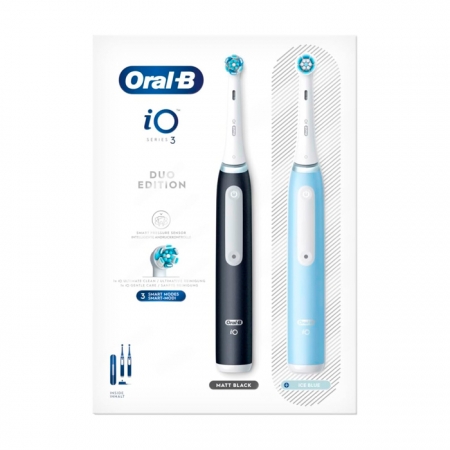 ORAL-B IO3 LAB CEPILLO ELECTRICO DUPLO MATT ICE 2 UNIDADES (AZUL Y NEGRO)