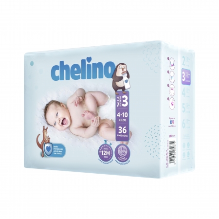 CHELINO 36 PAÑALES INFANTILES T.3 4-10KG