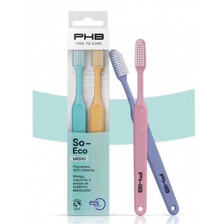 PHB TIME TO CARE CEPILLO DENTAL ADULTO ECO MEDIO DUPLO 2 UNIDADES