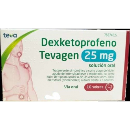 DEXKETOPROFENO TEVAGEN 25 MG 10 SOBRES SOLUCION ORAL