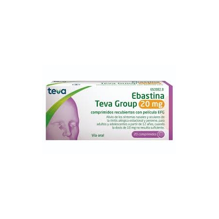 EBASTINA TEVA GROUP EFG 20 MG 20 COMPRIMIDOS RECUBIERTOS