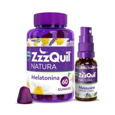 ZZZQUIL NATURA PACK 60 GUMMIES + 1 SPRAY 30 ML SABOR LAVANDA Y NARANJA
