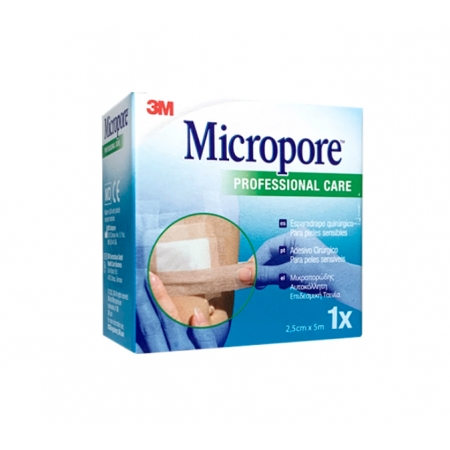 MICROPORE ESPARADRAPO HIPOALERGICO PAPEL MICROPORE-P (1533) 1 UNIDAD 5 M X 2,5 CM