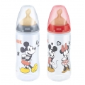 NUK FIRST CHOICE+ BIBERON MICKEY TETINA DE LATEX 0-6 M 300 ML ROSA / GRIS-BAJA-
