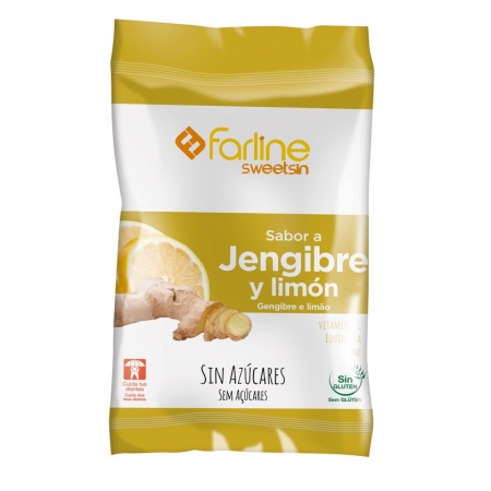 FARLINE SWEETSIN CARAMELOS SIN AZUCAR JENGIBRE Y LIMON BOLSA 40 G-BAJA-