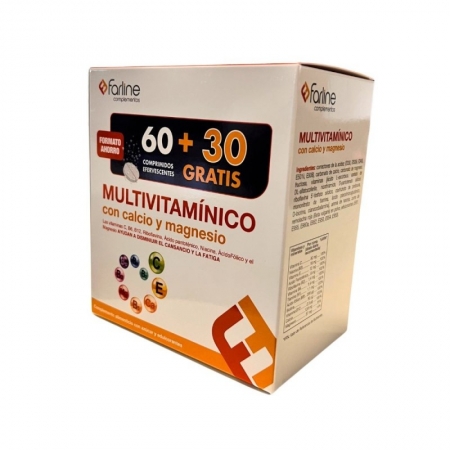 FARLINE MULTIVITAMINICO PACK AHORRO 60+30 COMPRIMIDOS EFERVESCENTES
