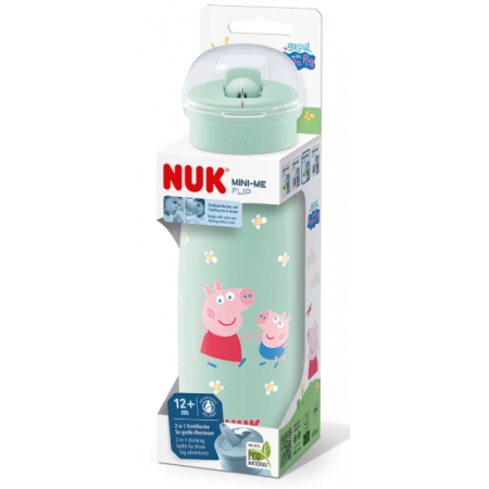 NUK BOTELLA MINI-ME FLIP CON BOQUILLA PEPPA PIG 450 ML -BAJA-