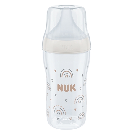 NUK PERFECT MATCH BIBERON CRISTAL ARCOIRIS +3 MESES TETINA DE SILICONA FLUJO M 230 ML