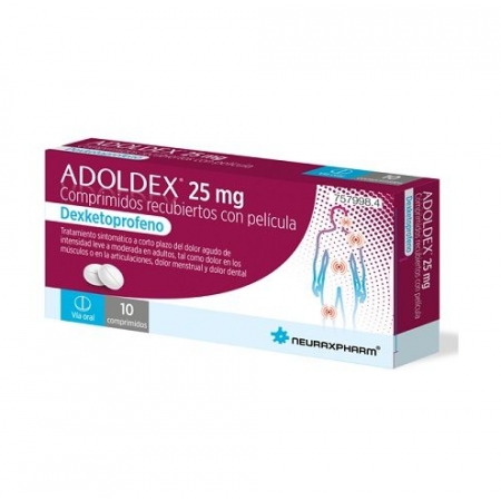 ADOLDEX 25 MG 10 COMPRIMIDOS RECUBIERTOS