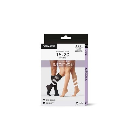 FARMALASTIC 2 MEDIAS CALCETIN EJECUTIVO COMPRESION LIGERA TALLA S MUJER COLOR CAMEL