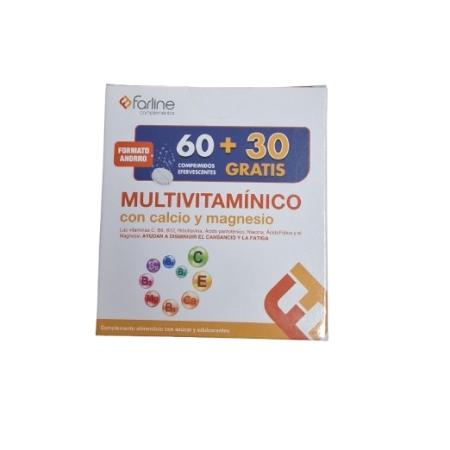 FARLINE MULTIVITAMINICO PACK AHORRO 60+30 COMPRIMIDOS EFERVESCENTES