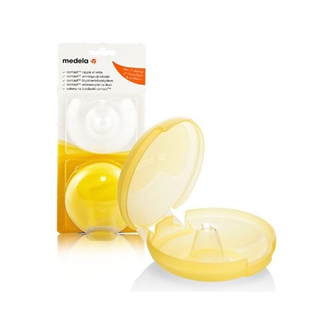 MEDELA 2 PEZONERAS CONTACT TALLA L CON ESTUCHE