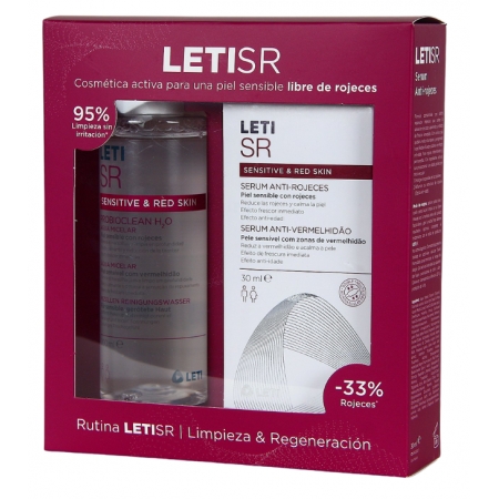 LETI SR PACK ANTIRROJECES SERUM 30 ML + AGUA MICELAR 200 ML