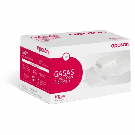 APOSAN GASA ESTERIL ALGODON HIDROFILO 20X5 (100 UNIDADES)