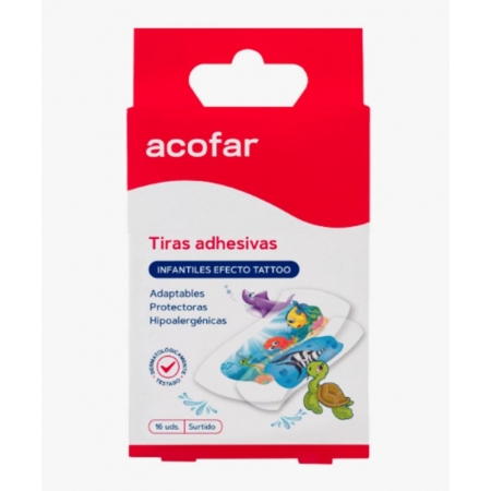ACOFAR 16 TIRAS ADHESIVAS INFANTILES TATTO OCEAN