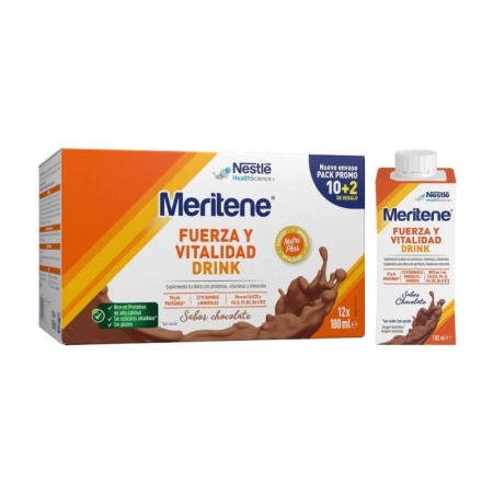MERITENE FUERZA Y VITALIDAD DRINK 6 BOTELLAS 180 ML SABOR CHOCOLATE