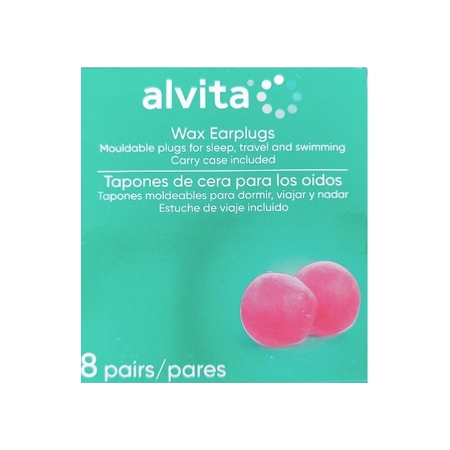 ALVITA 8 TAPONES DE CERA PARA LOS OIDOS